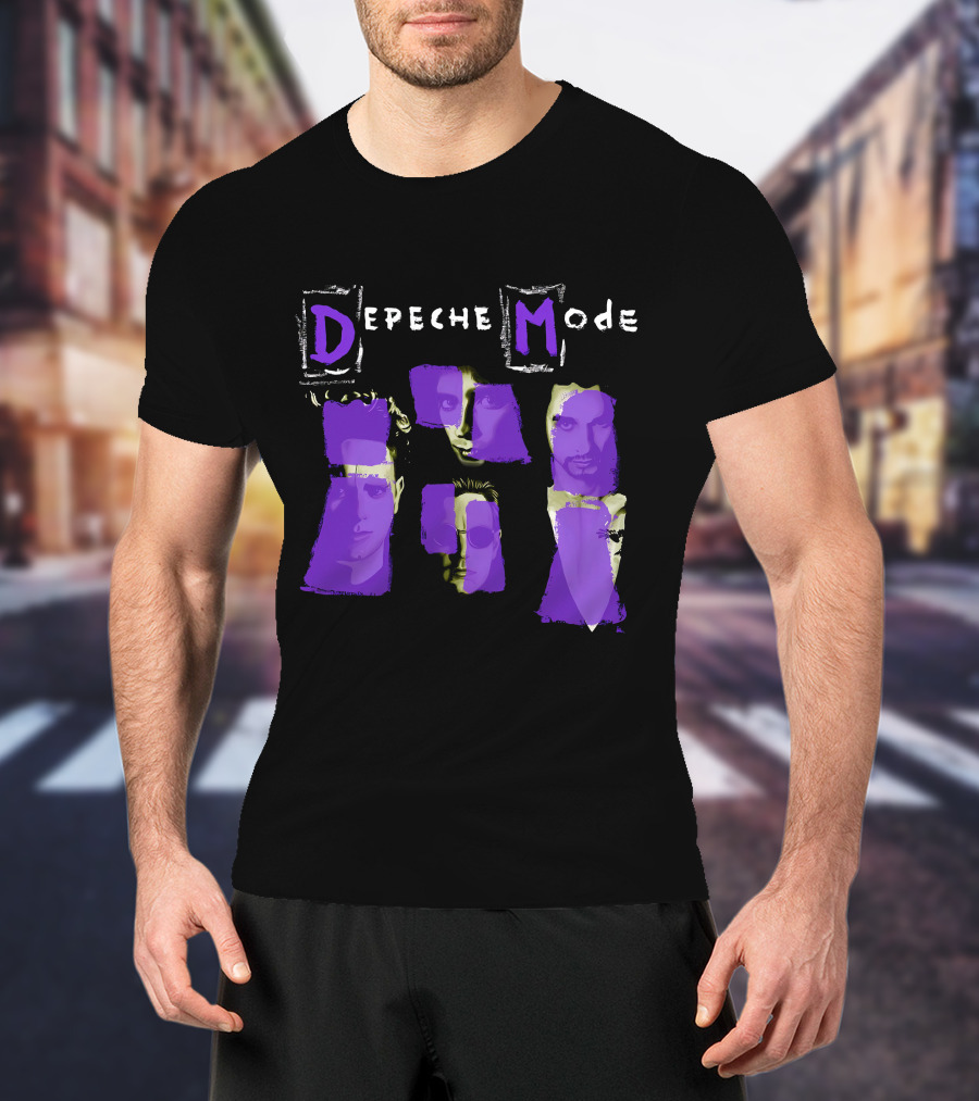 Depeche Mode Purple Faces Collage T-Shirt