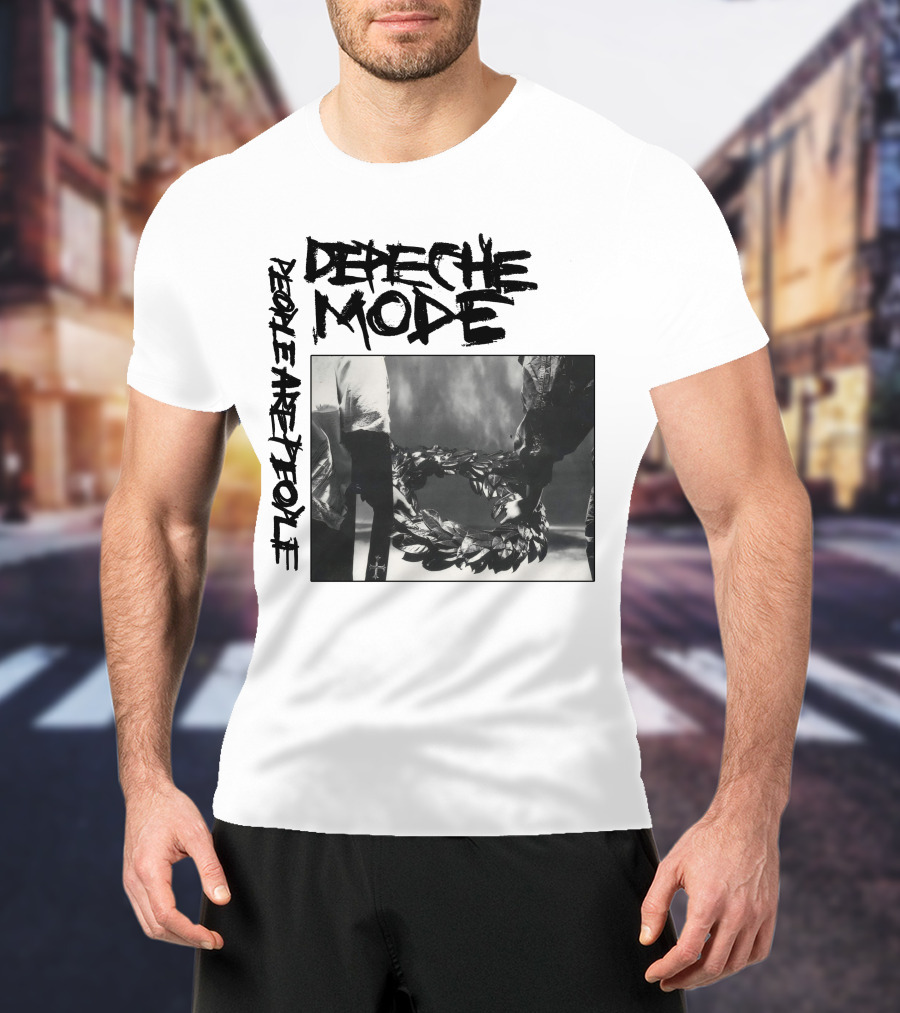 Depeche Mode People Are People Wreath Monochrome T-Shirt