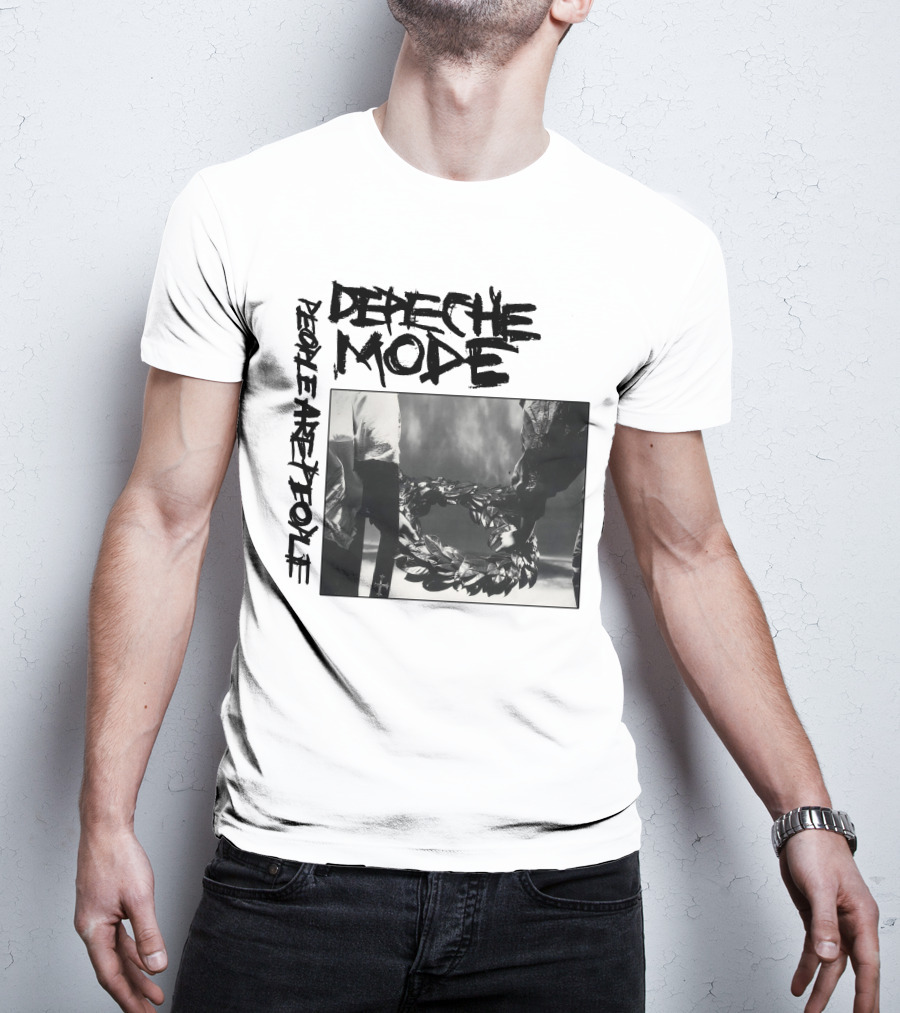 Depeche Mode People Are People Wreath Monochrome T-Shirt