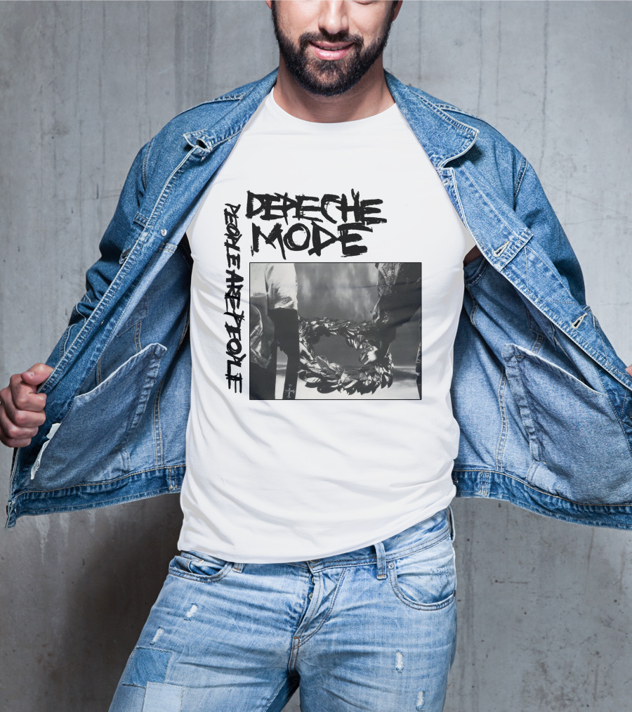 Depeche Mode People Are People Wreath Monochrome T-Shirt