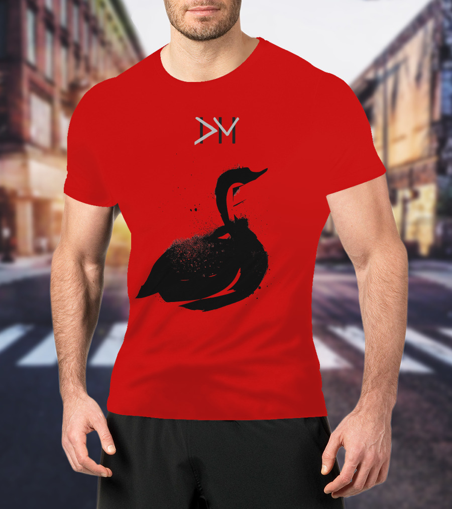 Dpm Swan Graphic On Red T-Shirt