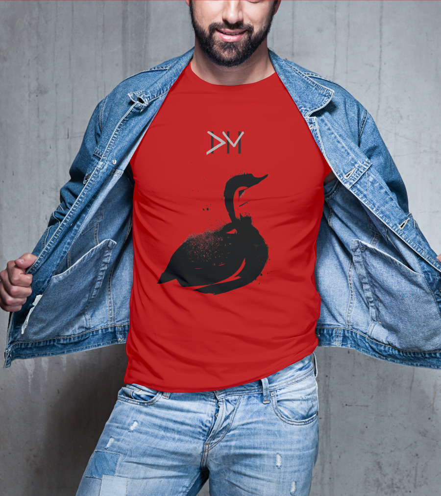 Dpm Swan Graphic On Red T-Shirt