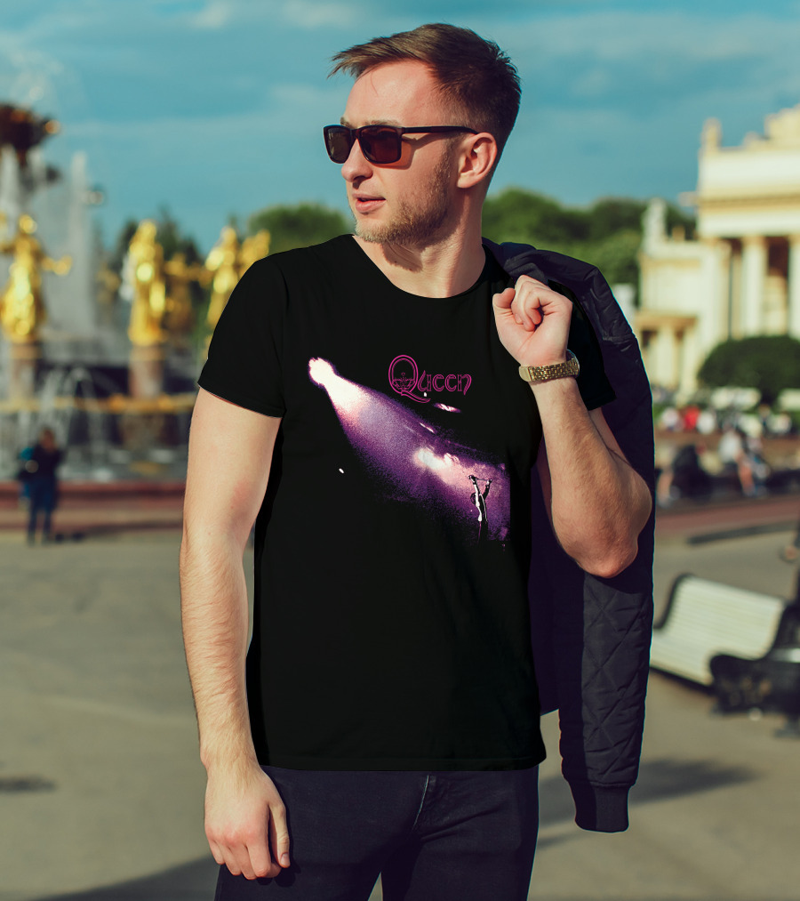Queen Live Concert Stage Performance Spotlight Vibrant Night Scene T-Shirt