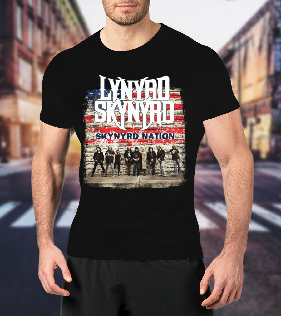 Lynyrd Skynyrd Skynyrd Nation American Flag Band Members T-Shirt