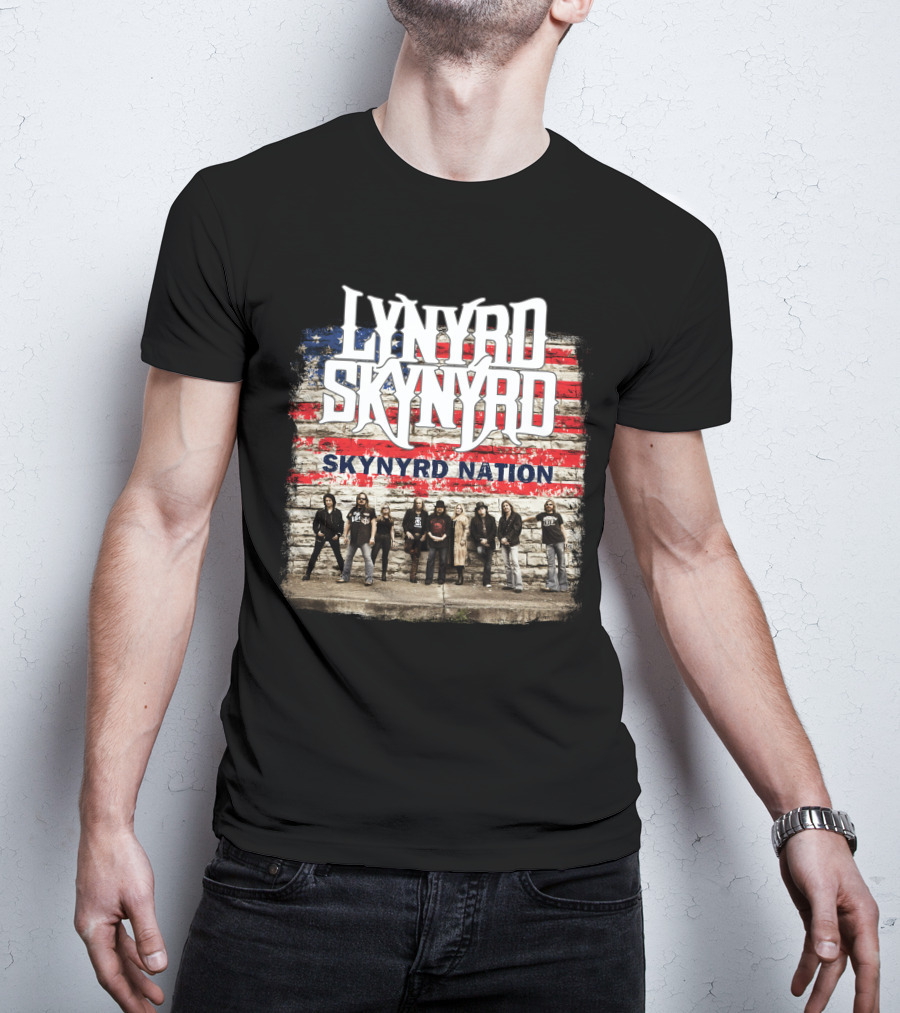 Lynyrd Skynyrd Skynyrd Nation American Flag Band Members T-Shirt