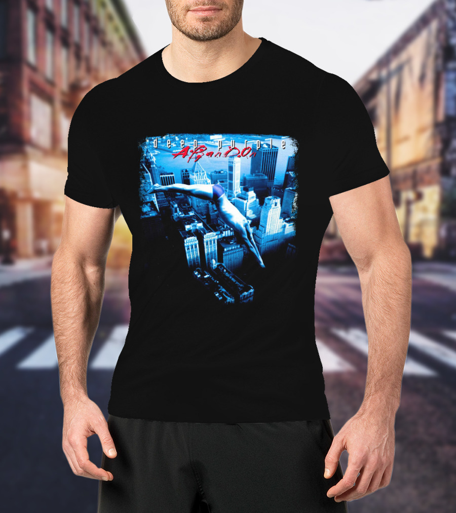 Deep Purple Abandon Diver Over Cityscape T-Shirt