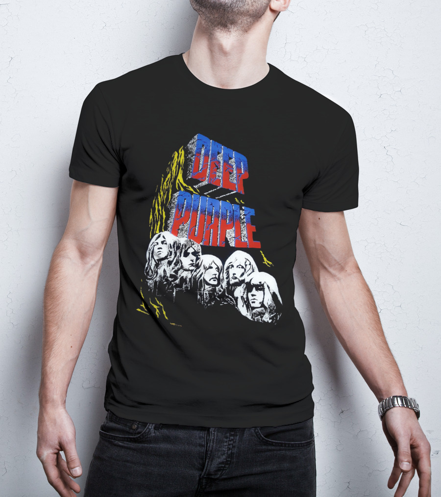Deep Purple Iconic Band Illustration Album Cover Style T-Shirt