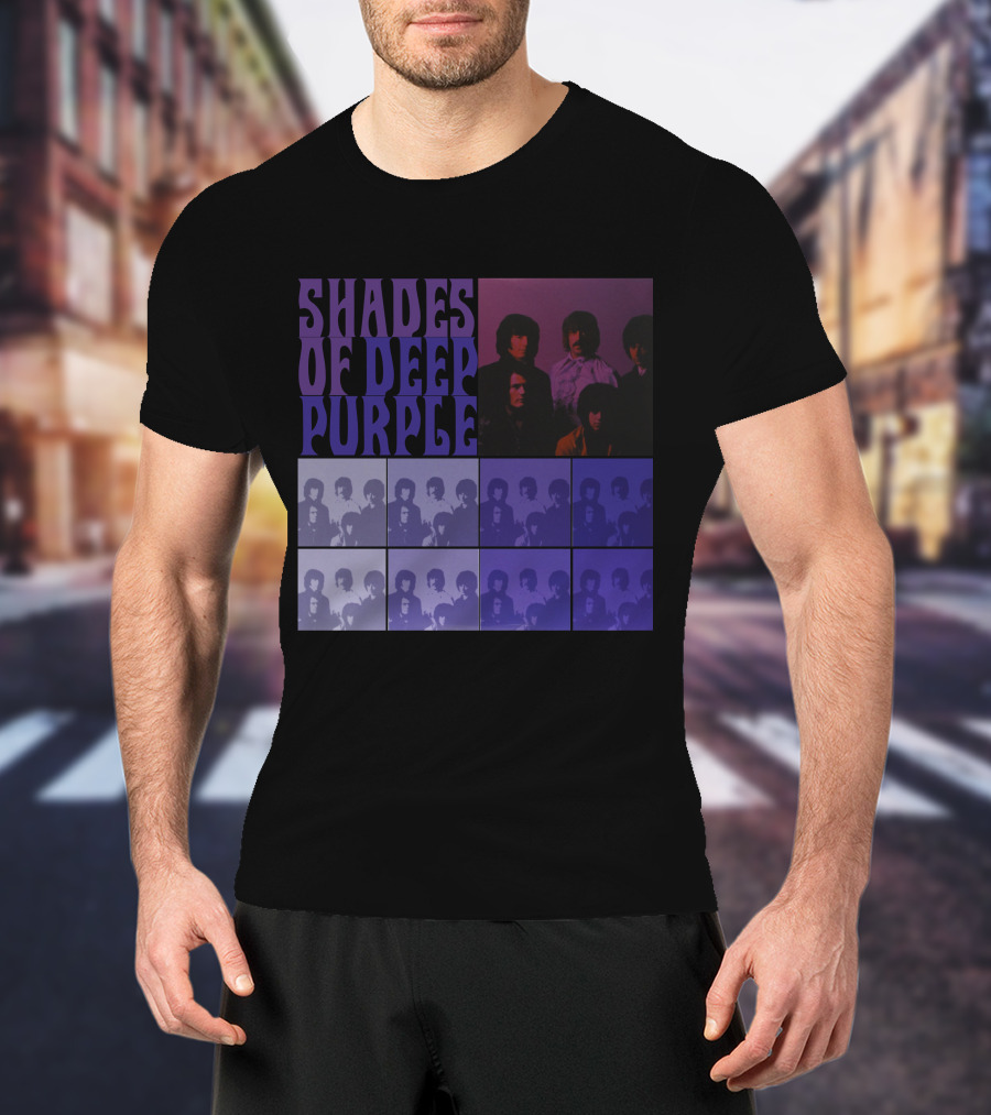 Shades Of Deep Purple Band Photo Collage T-Shirt