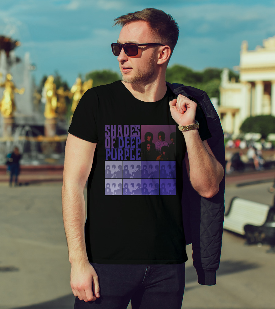 Shades Of Deep Purple Band Photo Collage T-Shirt