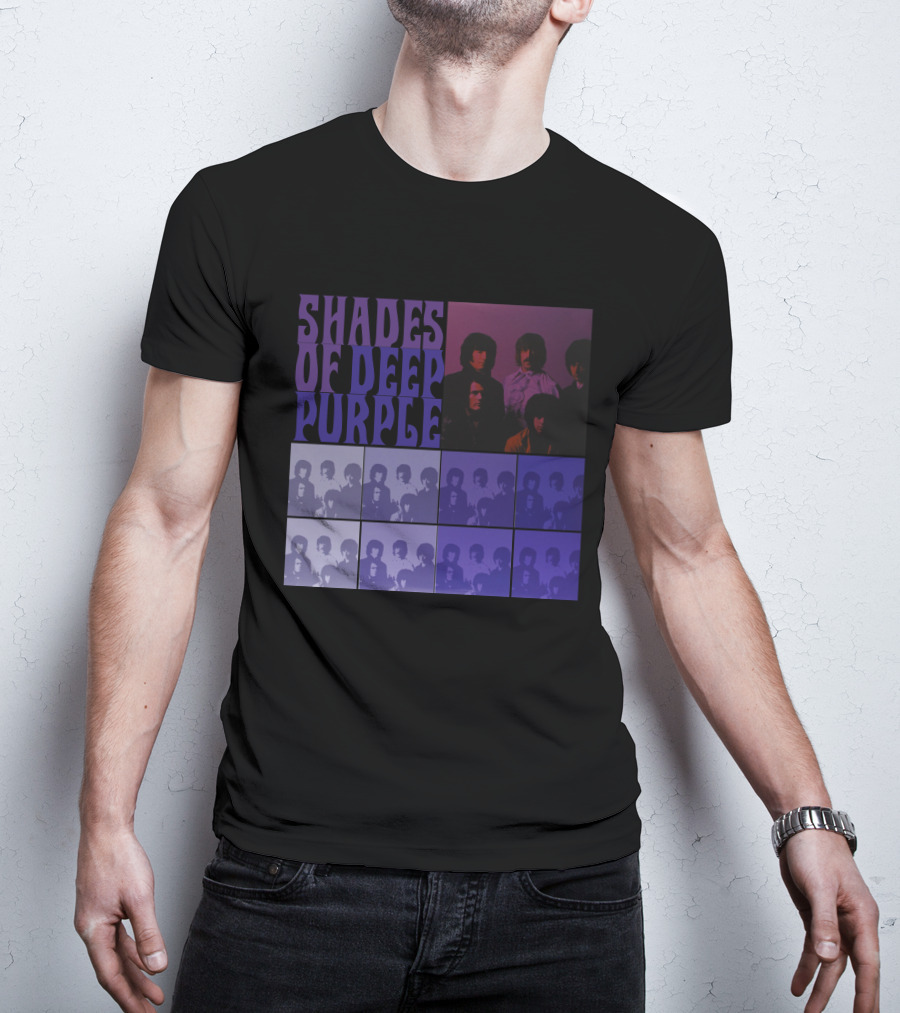 Shades Of Deep Purple Band Photo Collage T-Shirt