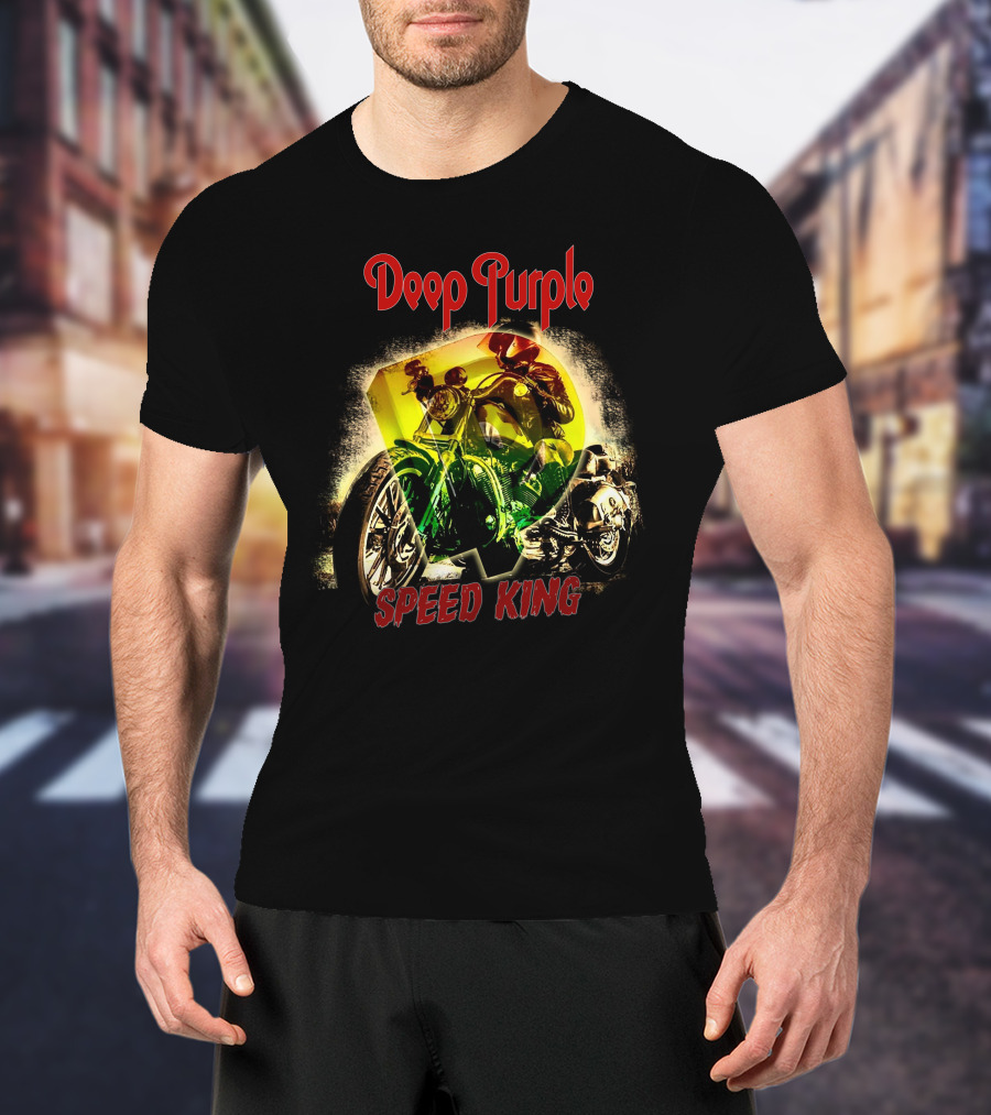 Deep Purple Speed King Motorcycle Art T-Shirt