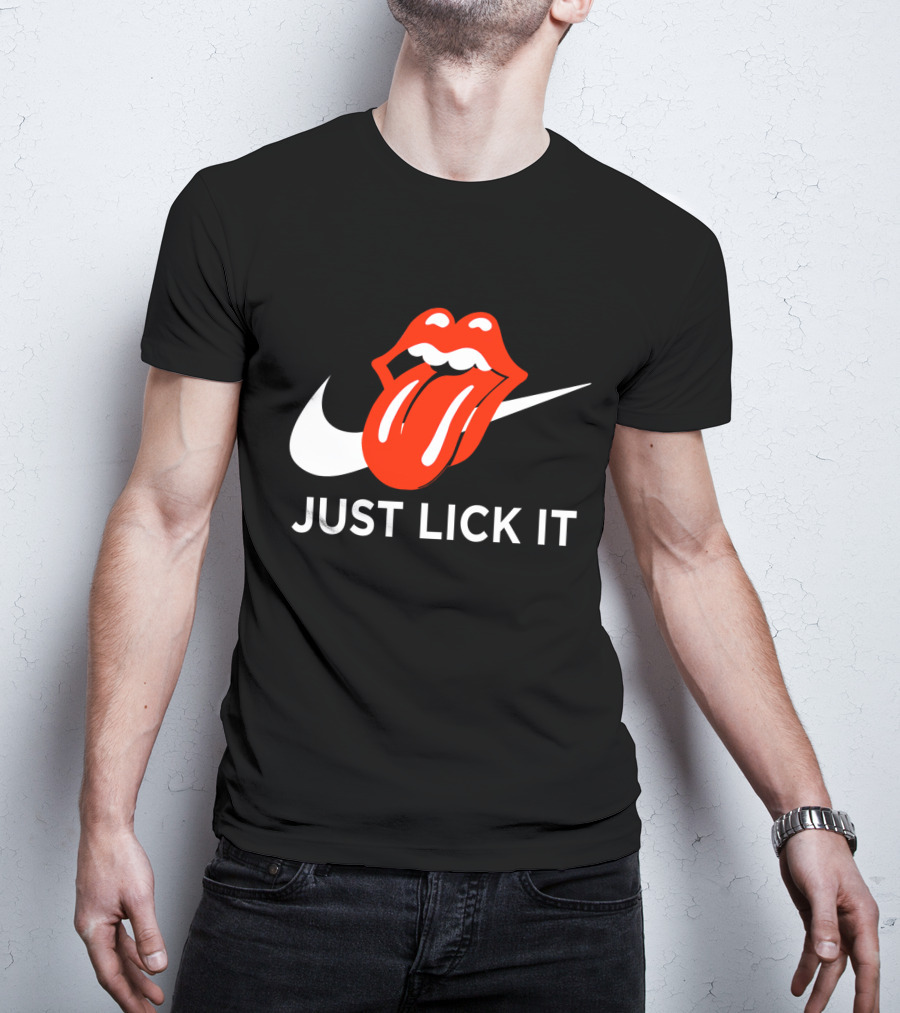 Rolling Lips Logo Just Lick It Swoosh T-Shirt