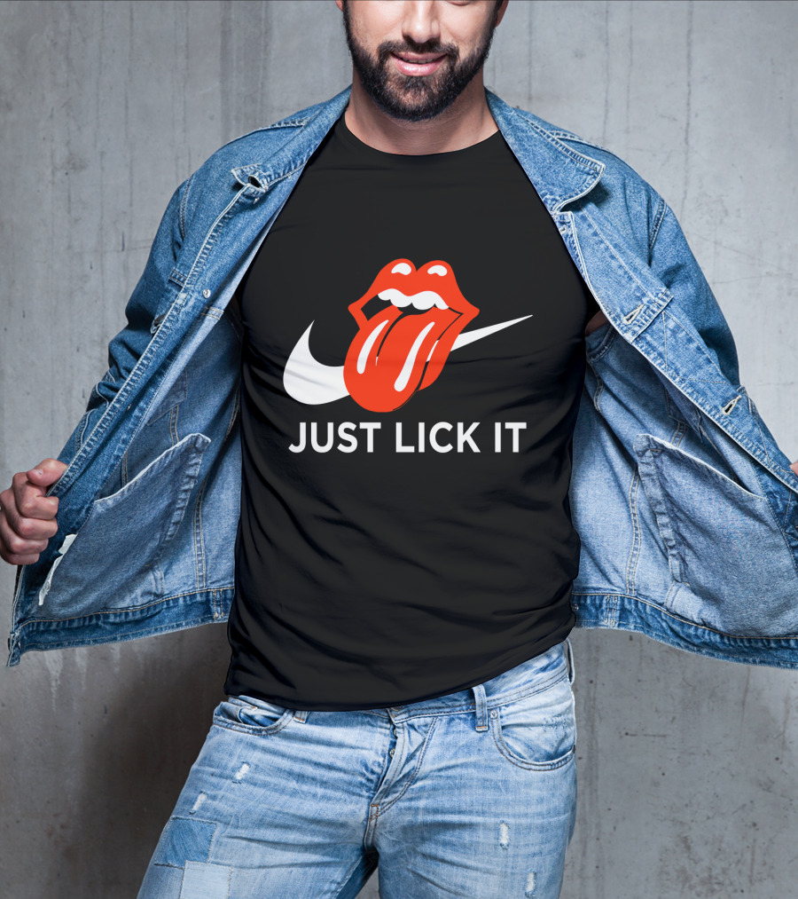 Rolling Lips Logo Just Lick It Swoosh T-Shirt