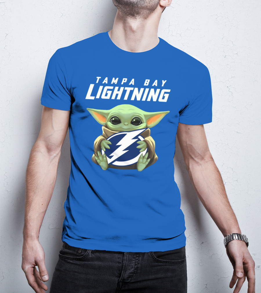 Tampa Bay Lightning Baby Yoda Holding T-Shirt