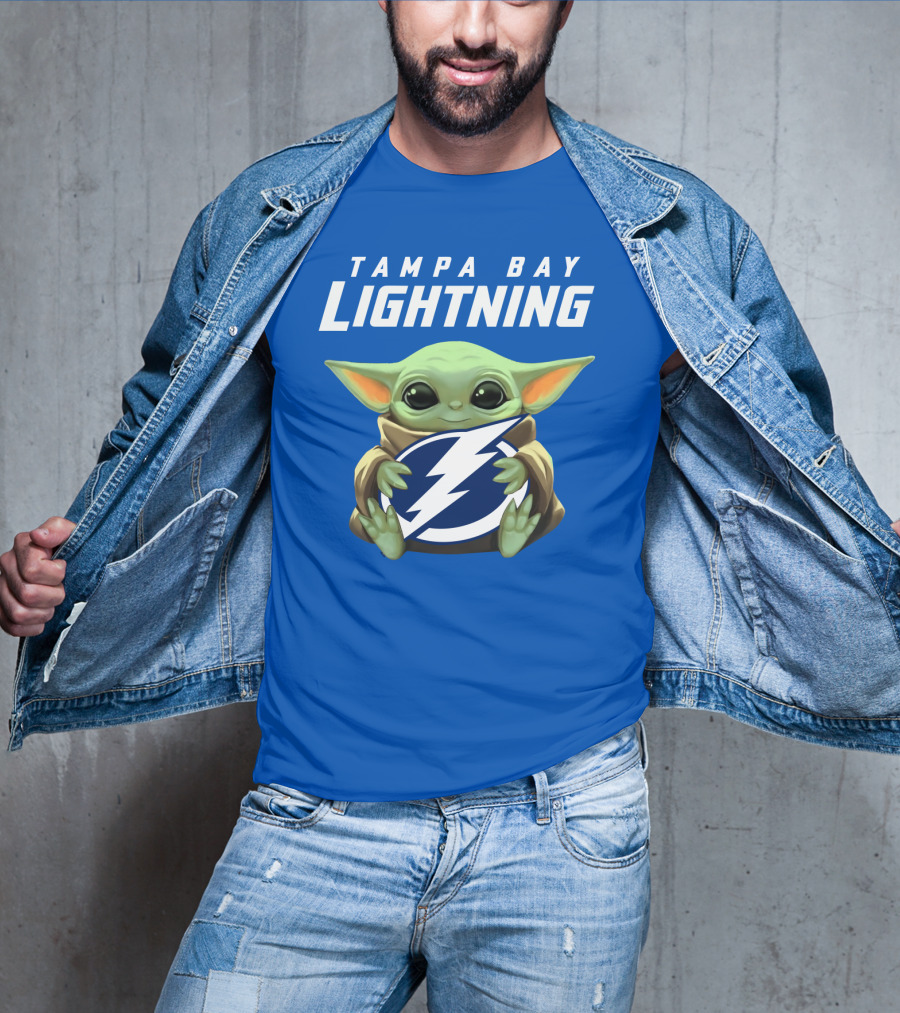 Tampa Bay Lightning Baby Yoda Holding T-Shirt