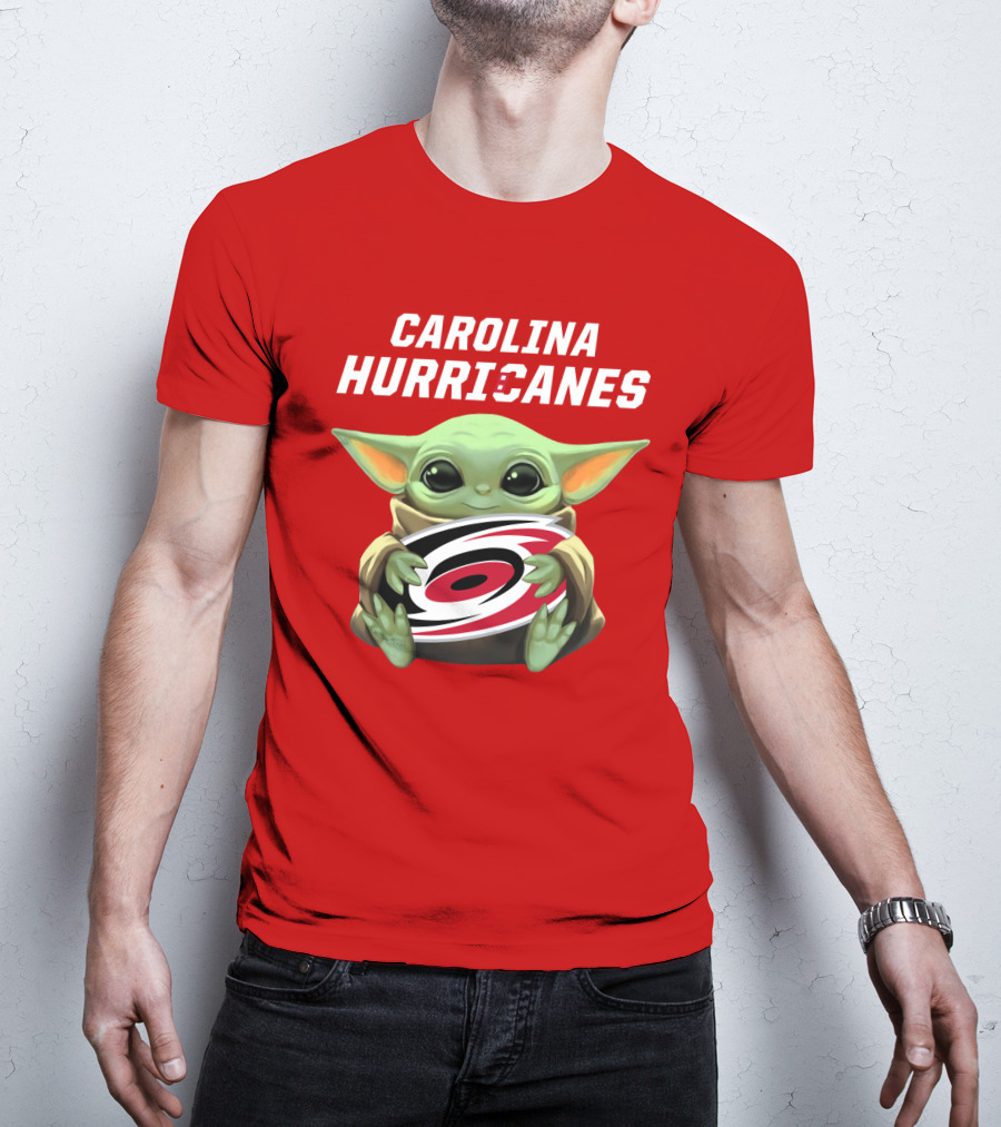 Carolina Hurricanes Baby Yoda Holding T-Shirt