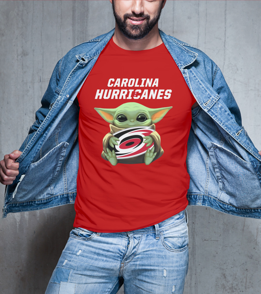 Carolina Hurricanes Baby Yoda Holding T-Shirt