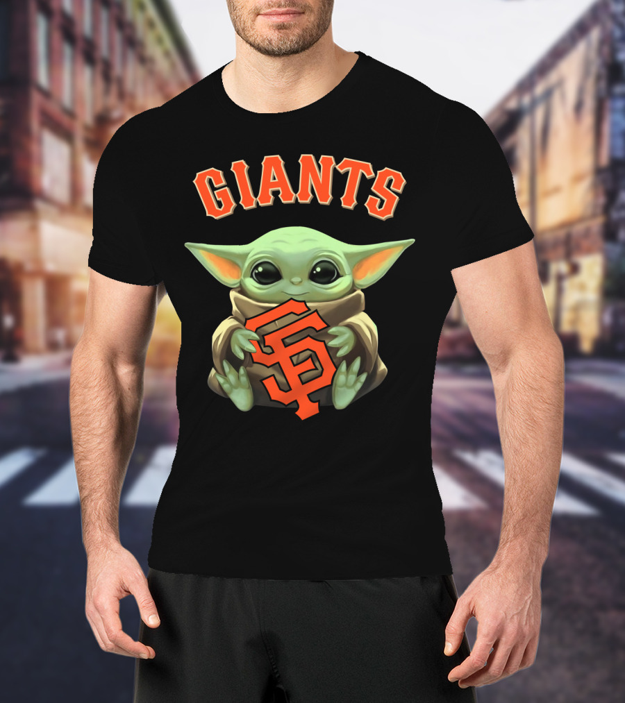Giants San Francisco Baby Yoda Grogu MLB Crossover T-Shirt