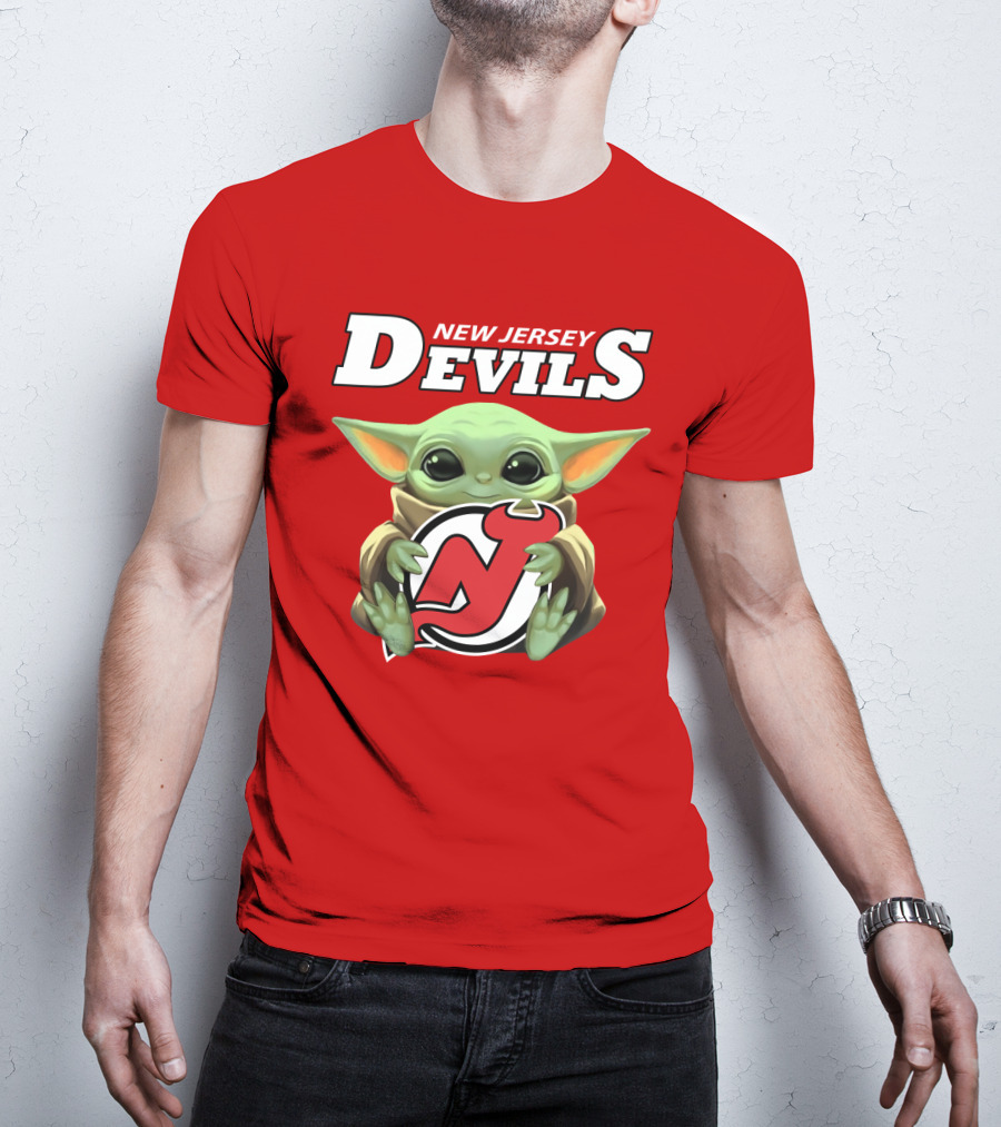 New Jersey Devils Baby Yoda Hockey Fan T-Shirt