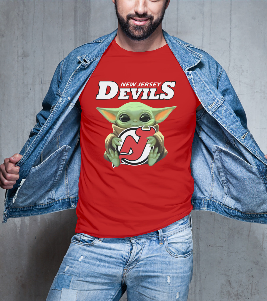 New Jersey Devils Baby Yoda Hockey Fan T-Shirt