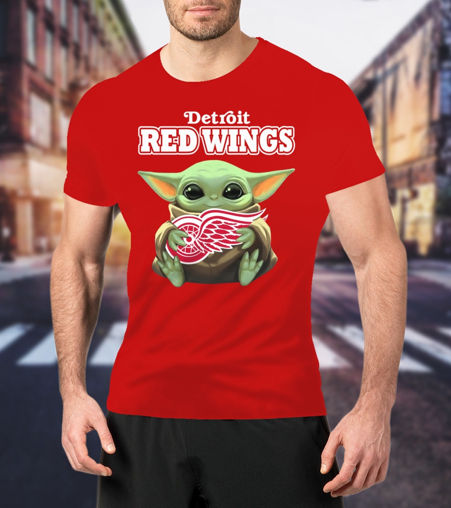 Detroit Red Wings Baby Yoda T-Shirt