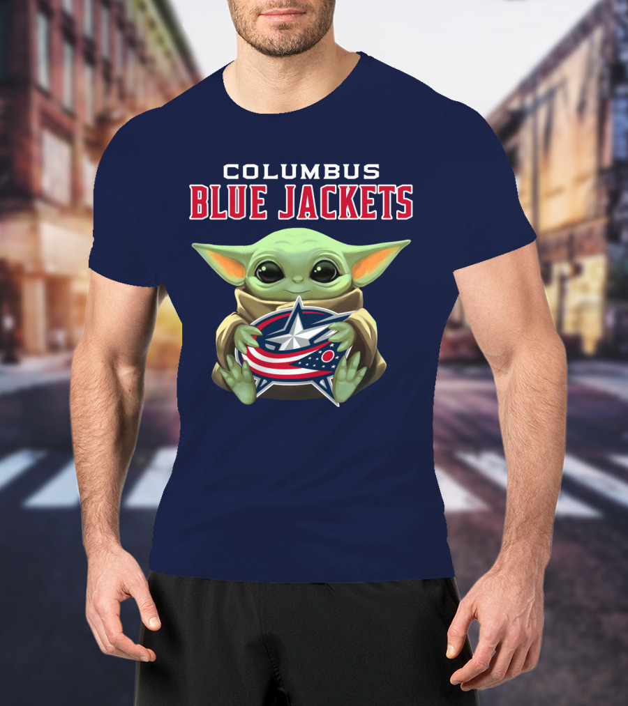 Columbus Blue Jackets Baby Yoda T-Shirt
