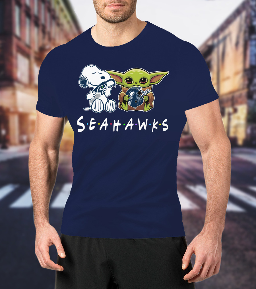 Snoopy Baby Yoda Seahawks T-Shirt