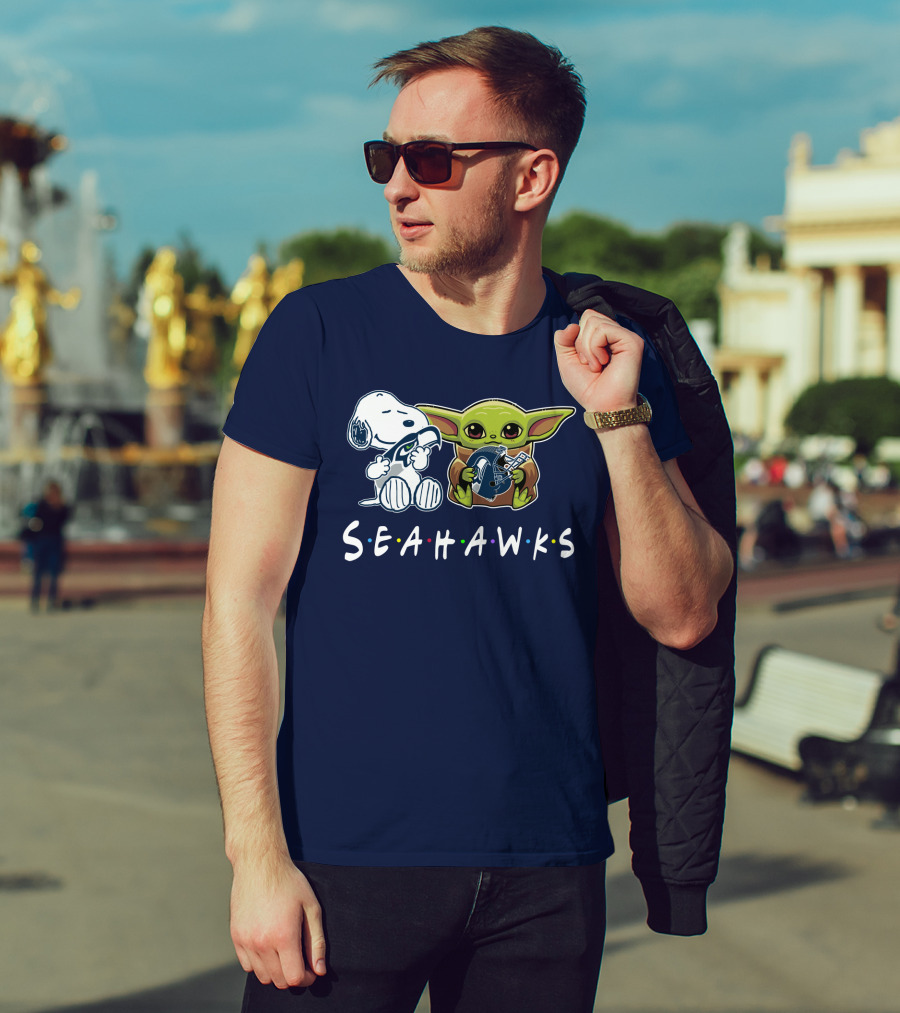 Snoopy Baby Yoda Seahawks T-Shirt