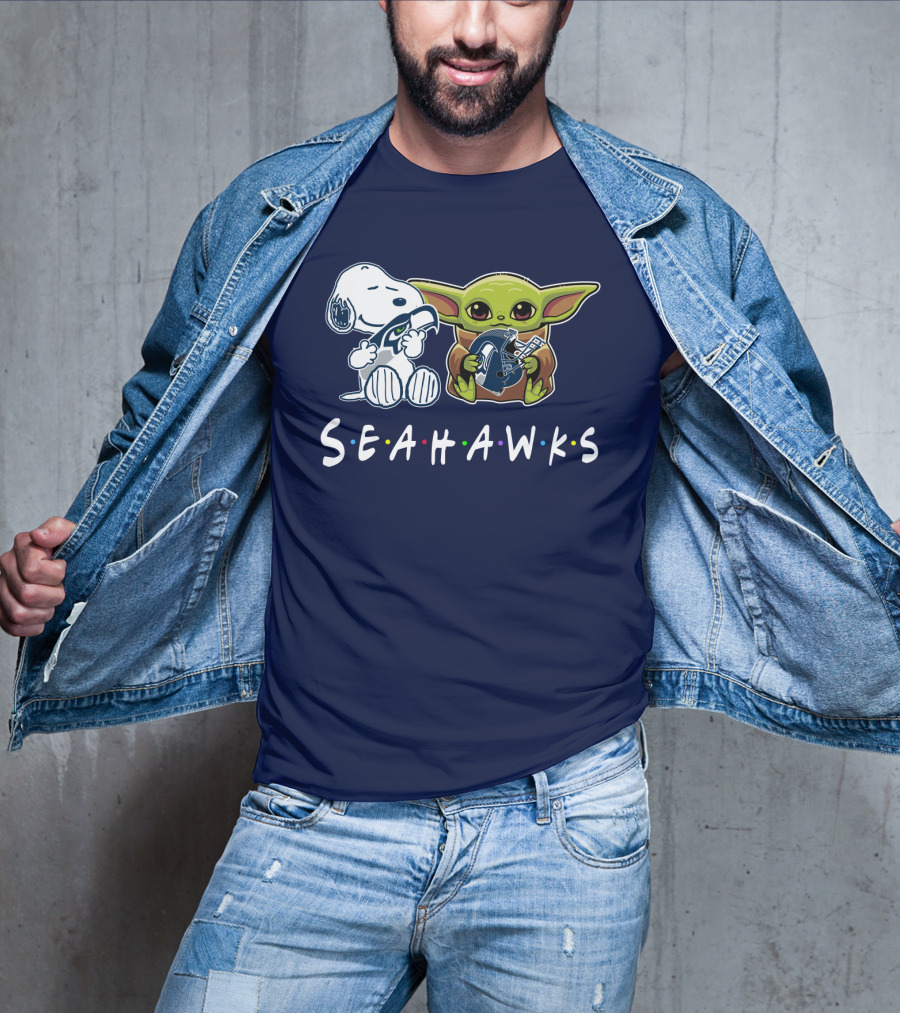 Snoopy Baby Yoda Seahawks T-Shirt