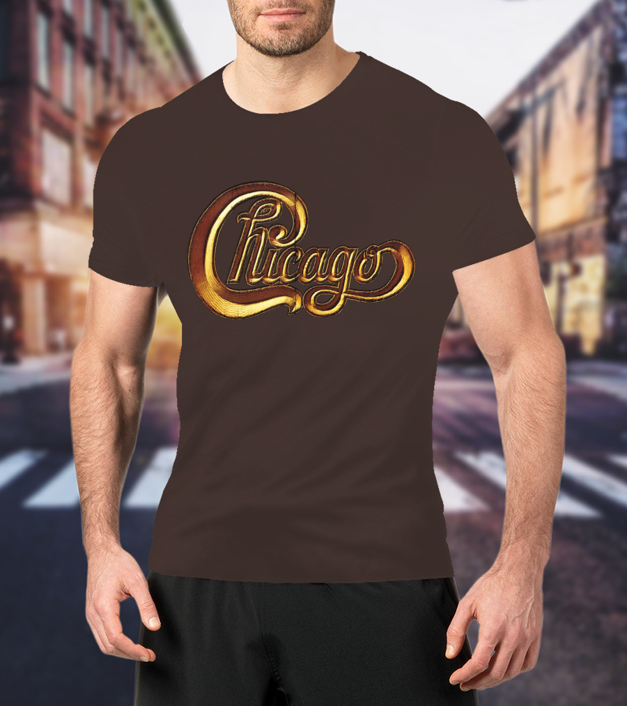 Chicago Band Script Gold T-Shirt