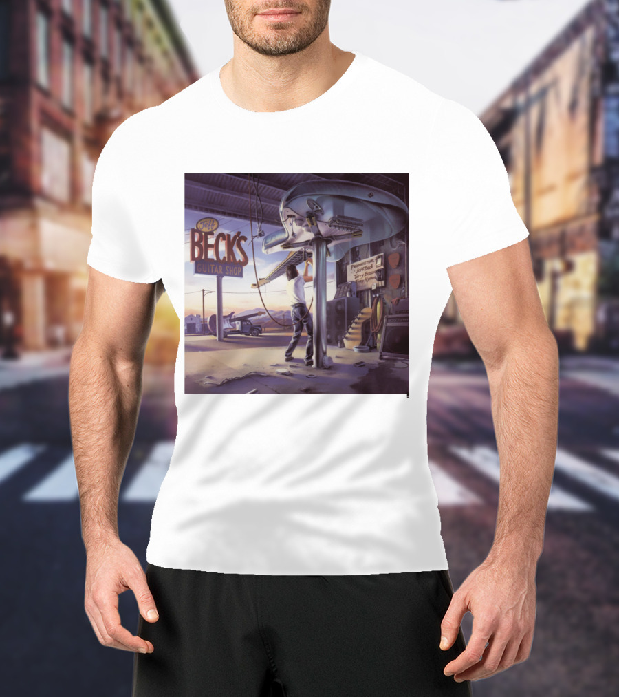 Jeff Beck Guitar Shop Playing On Air Performance Guitar Gig T-Shirt
