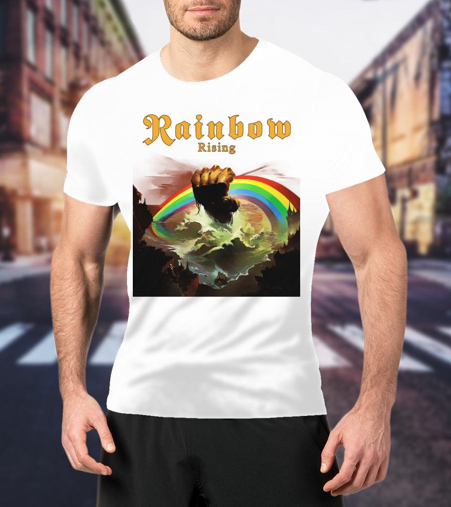 Rainbow Rising Fist And Rainbow Wave T-Shirt