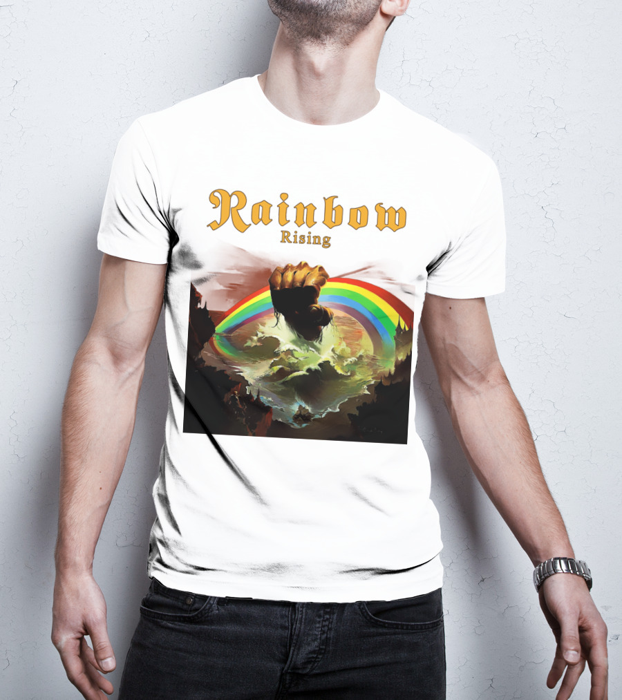 Rainbow Rising Fist And Rainbow Wave T-Shirt