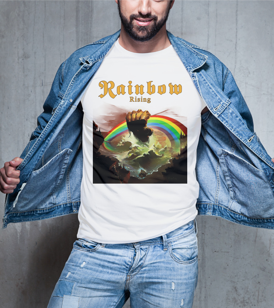 Rainbow Rising Fist And Rainbow Wave T-Shirt