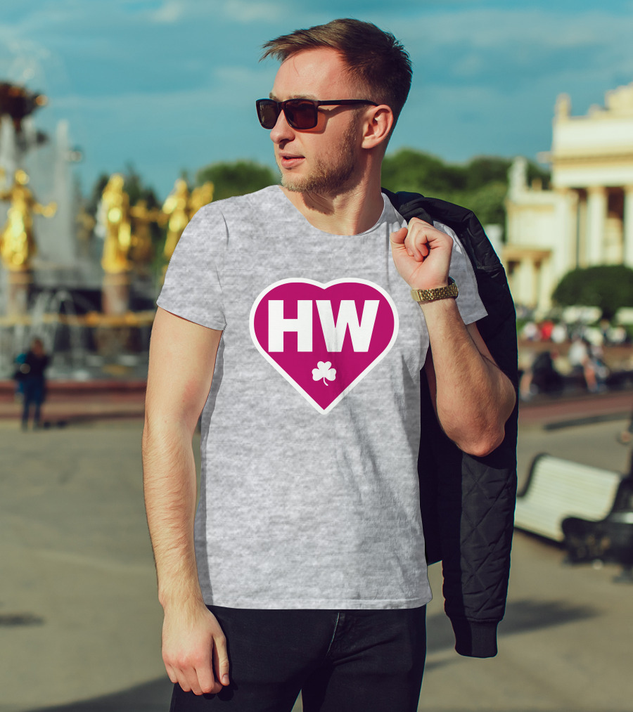 HW Heart With Shamrock Icon Celtics T-Shirt