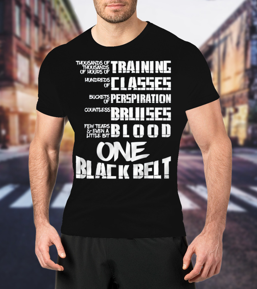 Thousands Of Hours Training Classes Buckets Perspiration Countless Bruises Blood One Black Belt Taekwondo T-Shirt