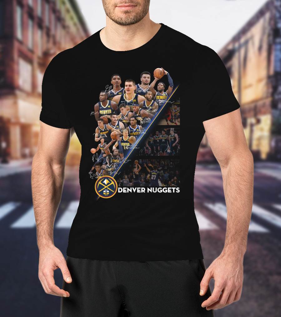 Denver Nuggets Team Players Signatures And Logo Collection T-Shirt