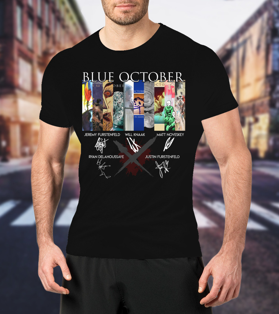 Blue October Jeremy Furstenfeld Will Knaak Matt Noveskey Ryan Delahoussaye Justin Furstenfeld T-Shirt