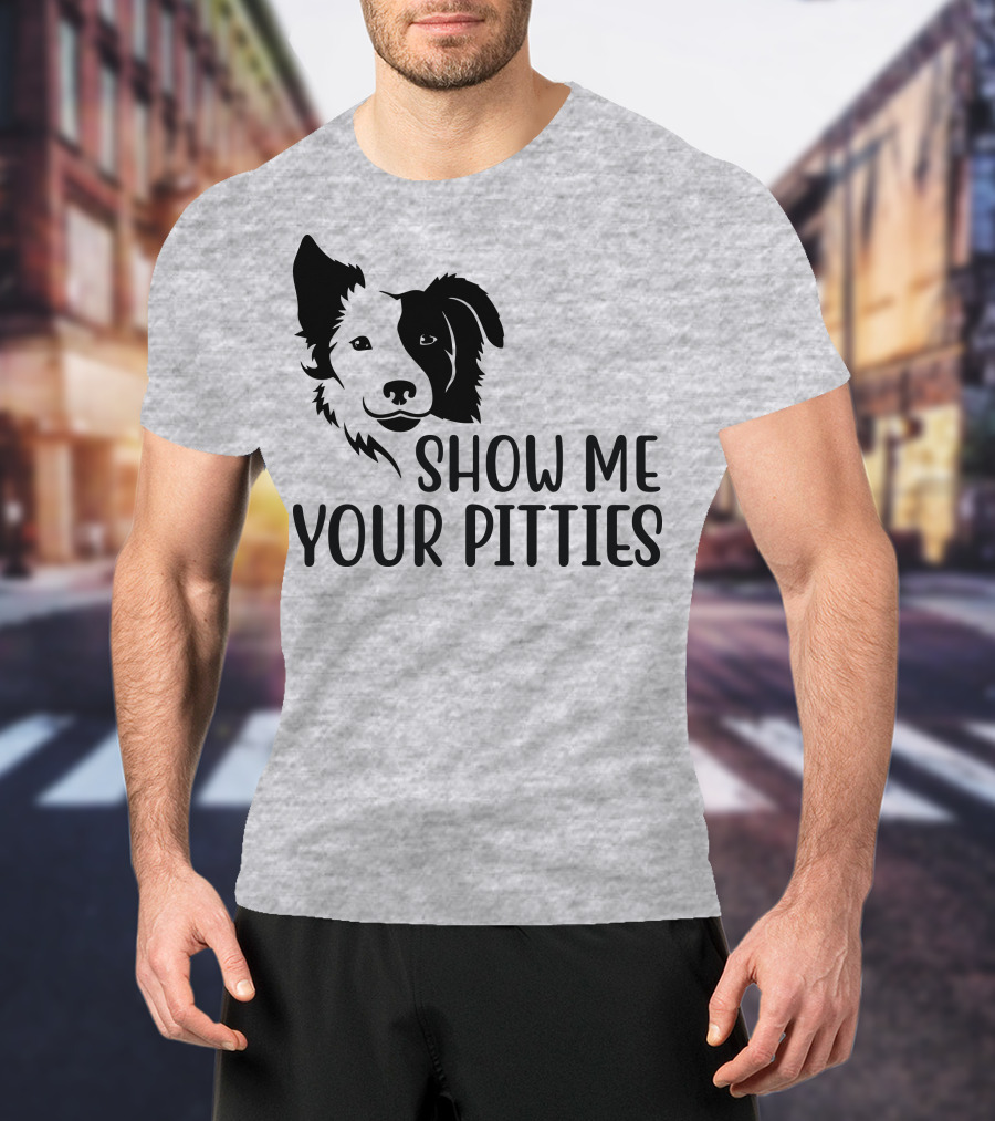 Show Me Your Pitties Dog Face Silhouette T-Shirt