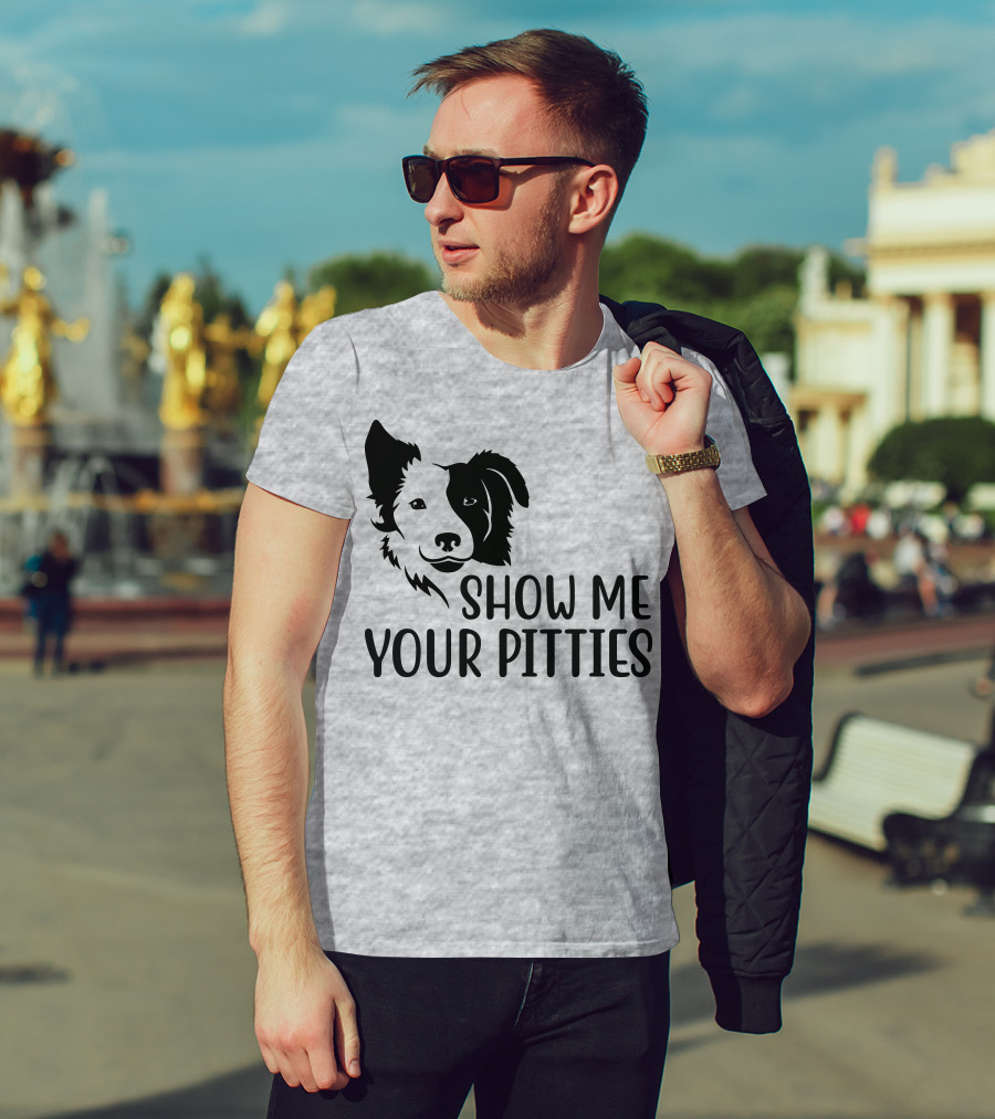 Show Me Your Pitties Dog Face Silhouette T-Shirt