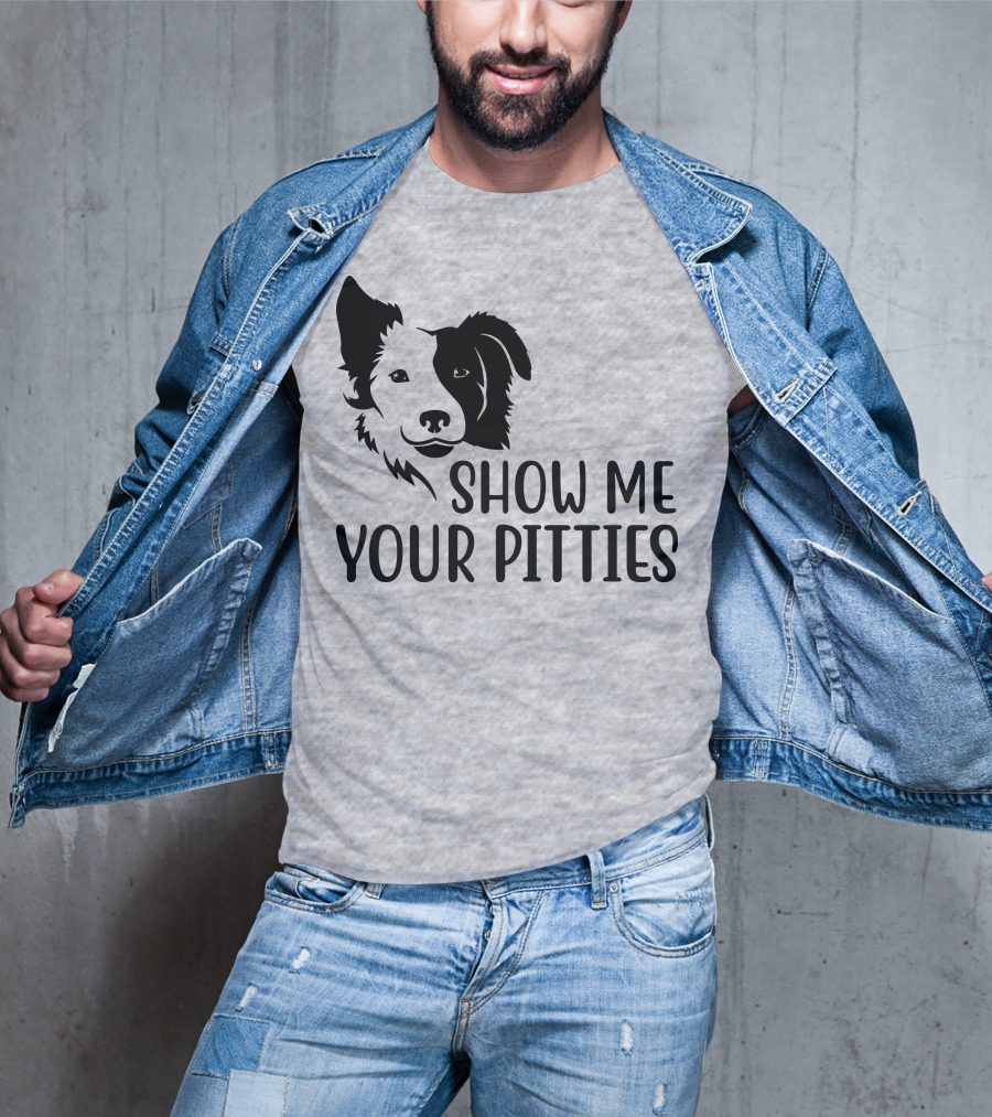 Show Me Your Pitties Dog Face Silhouette T-Shirt