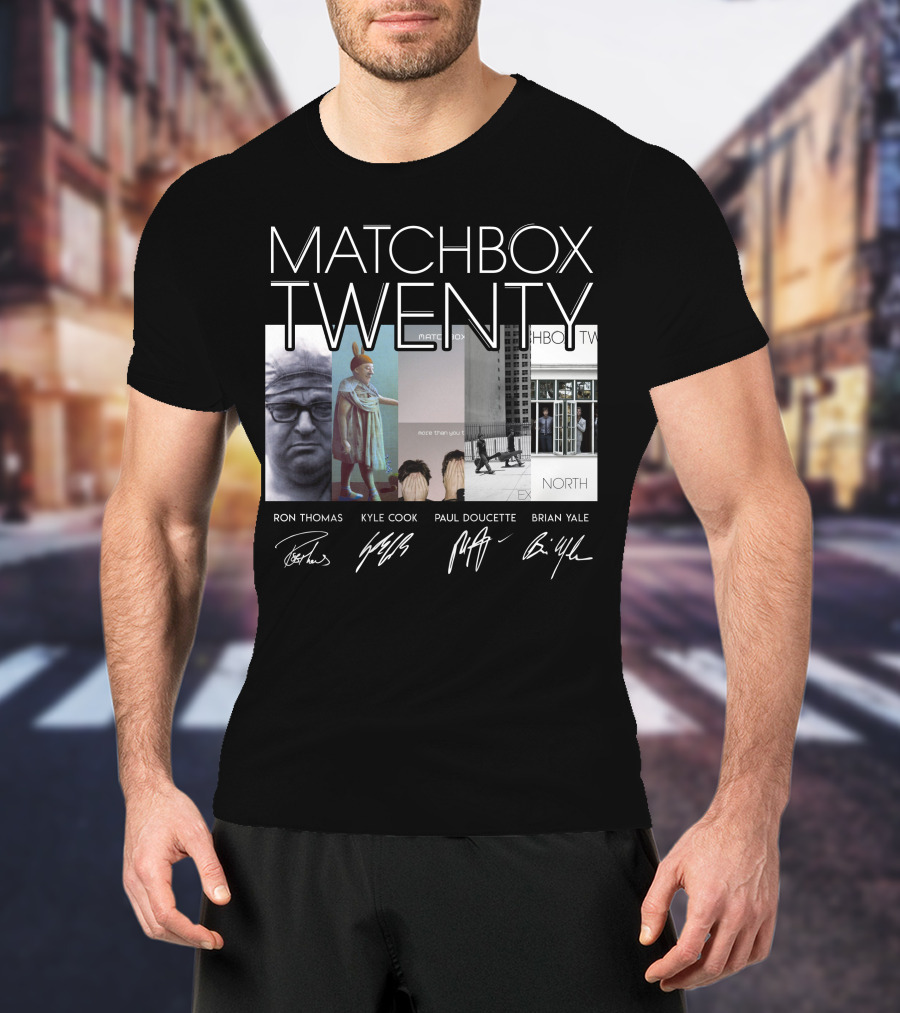 Matchbox Twenty More Than You Think You Are North Albums Signatures Ron Thomas Kyle Cook Paul Doucette Brian Yale T-Shirt