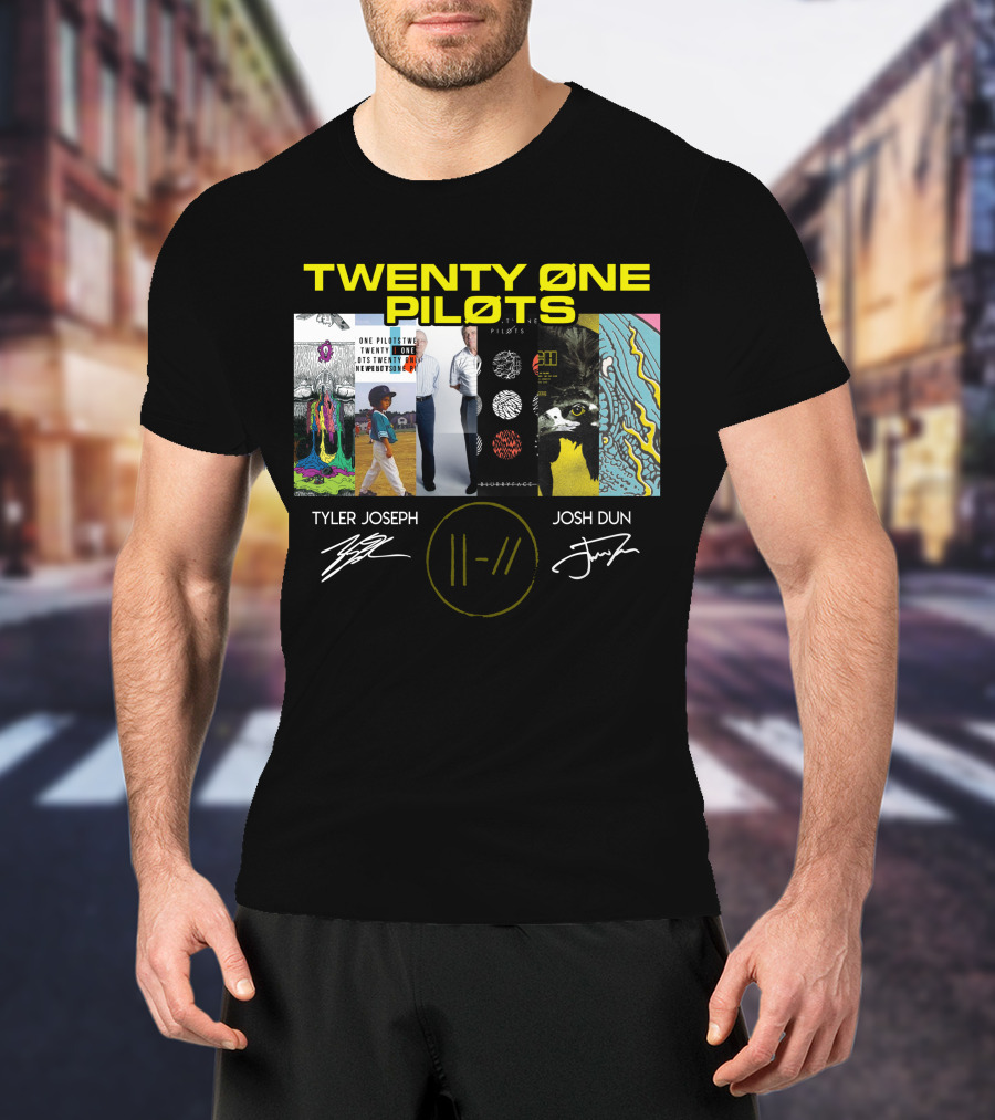 Twenty Øne Piløts Album Art And Signatures Tyler Joseph Josh Dun T-Shirt