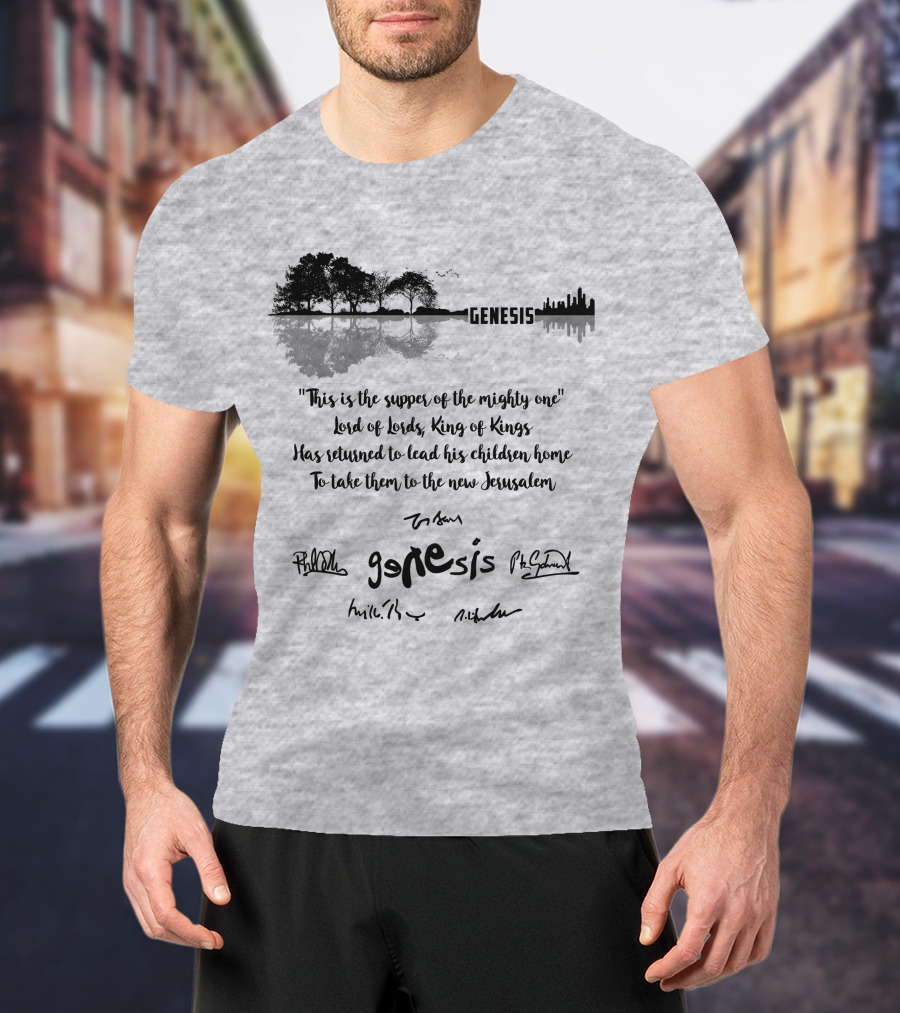 Genesis Cityscape Reflection Mighty One Lord Of Lords King Of Kings Return New Jerusalem T-Shirt