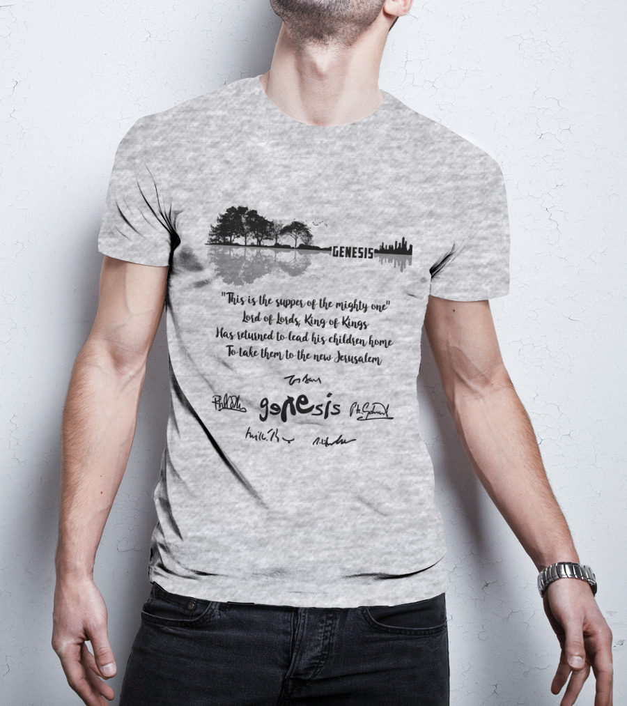 Genesis Cityscape Reflection Mighty One Lord Of Lords King Of Kings Return New Jerusalem T-Shirt