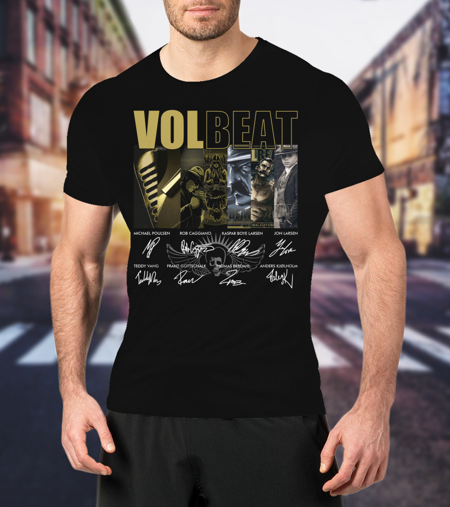 Volbeat Band Member Signatures And Album Art T-Shirt