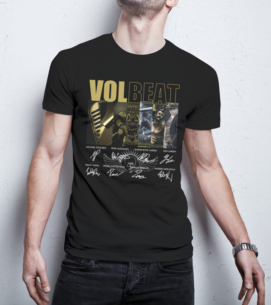 Volbeat Band Member Signatures And Album Art T-Shirt