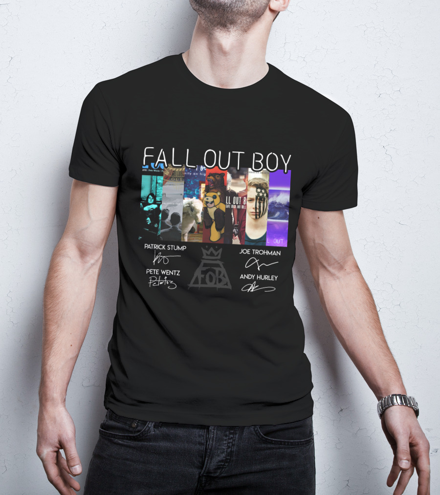 Fall Out Boy Signed Album Cover Foil Poster T-Shirt
