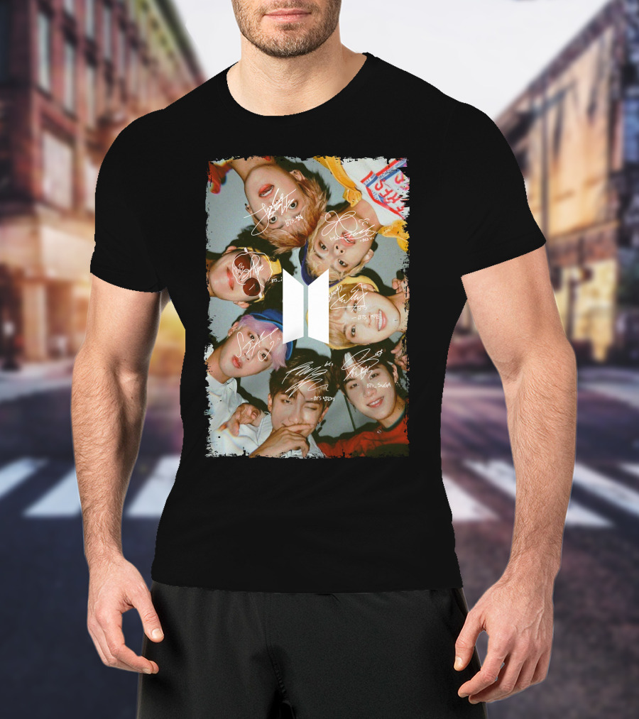 Bts Photo Collage With Autographs T-Shirt