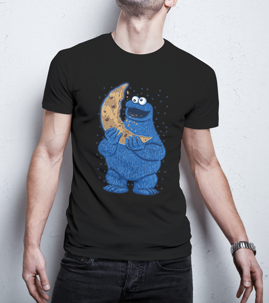 Cookie Monster Eating Moon Cookie T-Shirt